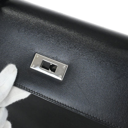 Hermes Black Box Calf Kelly 32 Retourne 2way Shoulder Handbag