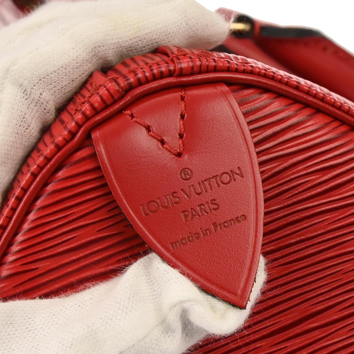 Louis Vuitton Red Epi Speedy 25 Handbag M43017