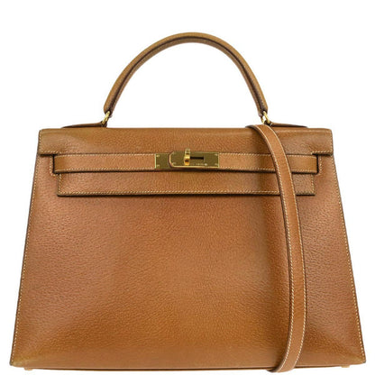 Hermes Natural Pigskin Kelly 32 Sellier 2way Shoulder Handbag