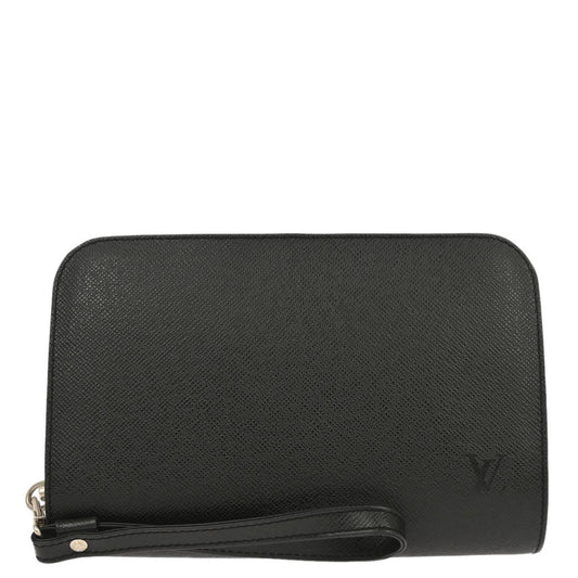Louis Vuitton Black Taiga Baikal Clutch Handbag M30182
