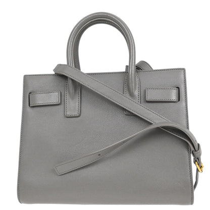 Saint Laurent Gray Calfskin Sac de Jour 2way Shoulder Handbag