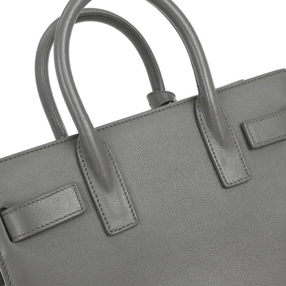 Saint Laurent Gray Calfskin Sac de Jour 2way Shoulder Handbag