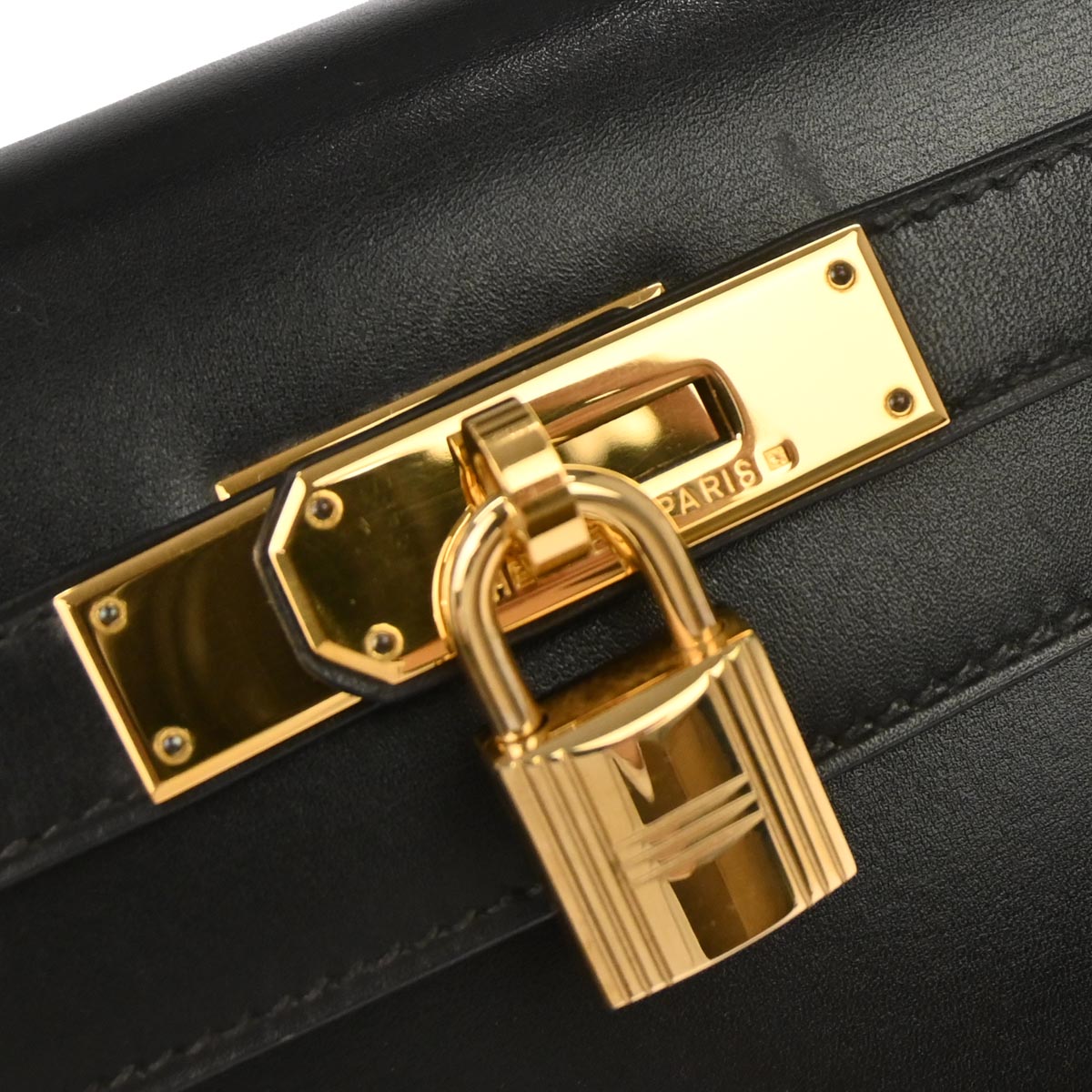 Hermes Black Box Calf Kelly 28 Sellier 2way Shoulder Handbag