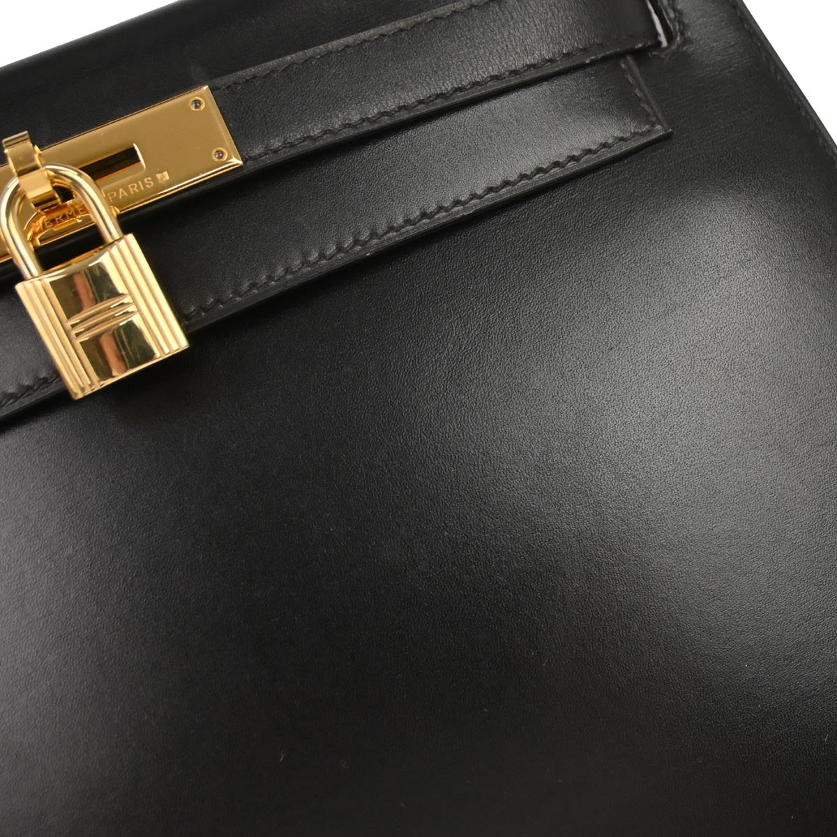 Hermes Black Box Calf Kelly 28 Sellier 2way Shoulder Handbag