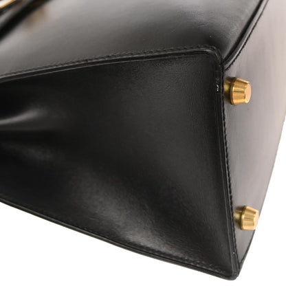 Hermes Black Box Calf Kelly 28 Sellier 2way Shoulder Handbag