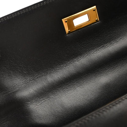 Hermes Black Box Calf Kelly 28 Sellier 2way Shoulder Handbag