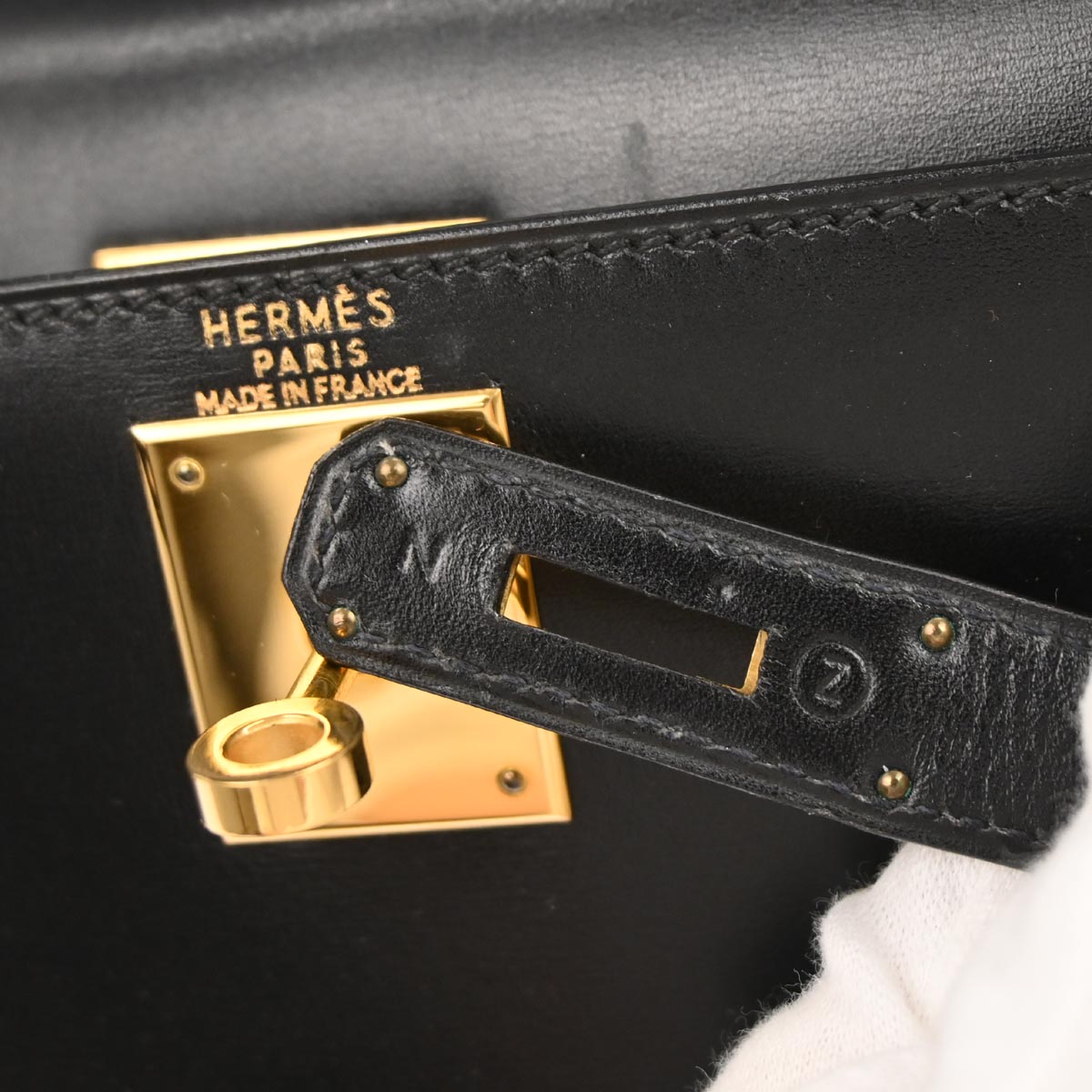Hermes Black Box Calf Kelly 28 Sellier 2way Shoulder Handbag