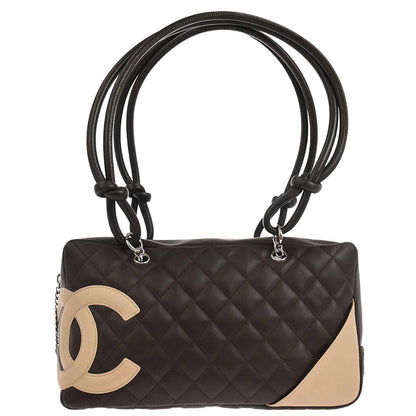 Chanel 2005-2006 Brown Calfskin Cambon Ligne Bowling Bag