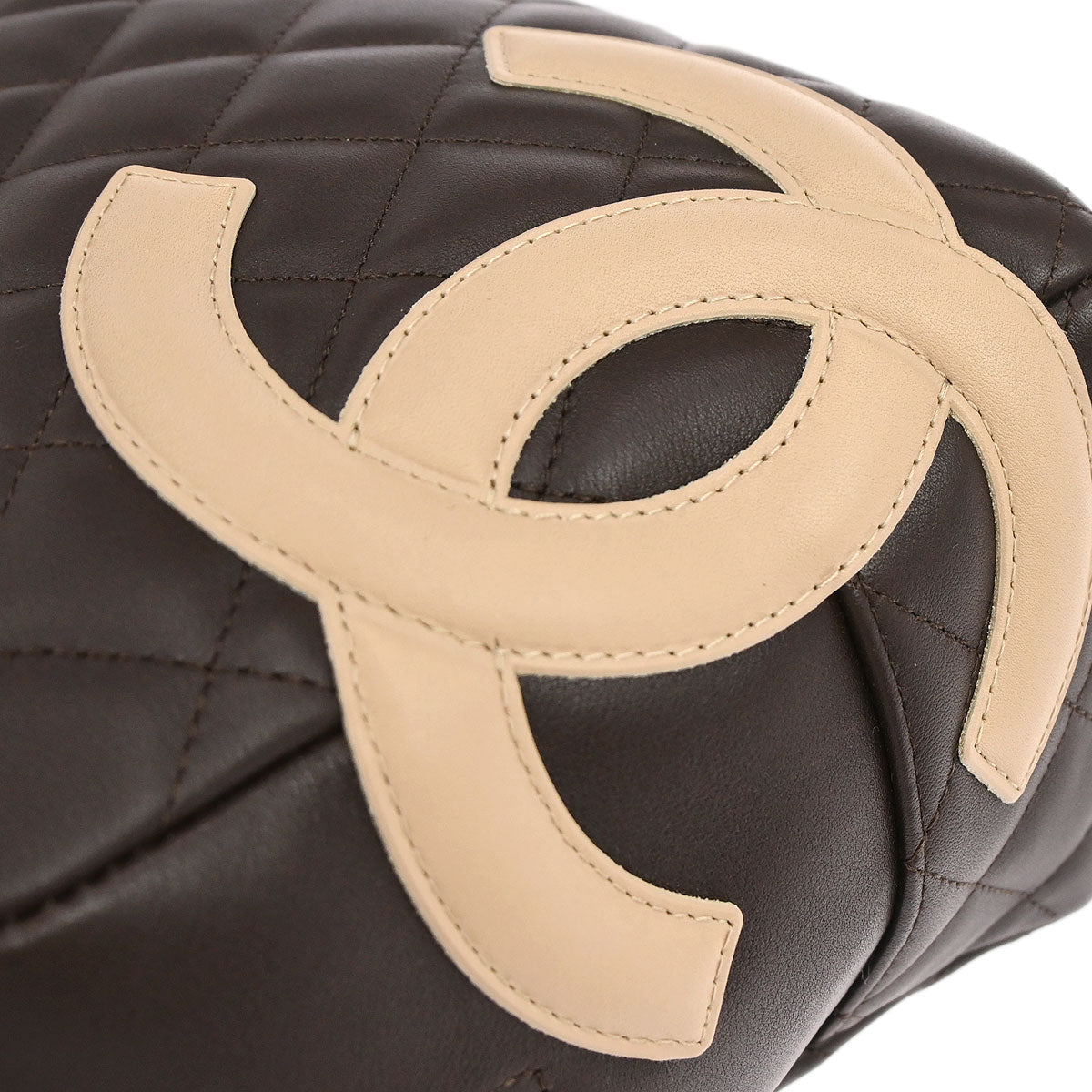 Chanel 2005-2006 Brown Calfskin Cambon Ligne Bowling Bag