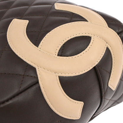 Chanel 2005-2006 Brown Calfskin Cambon Ligne Bowling Bag