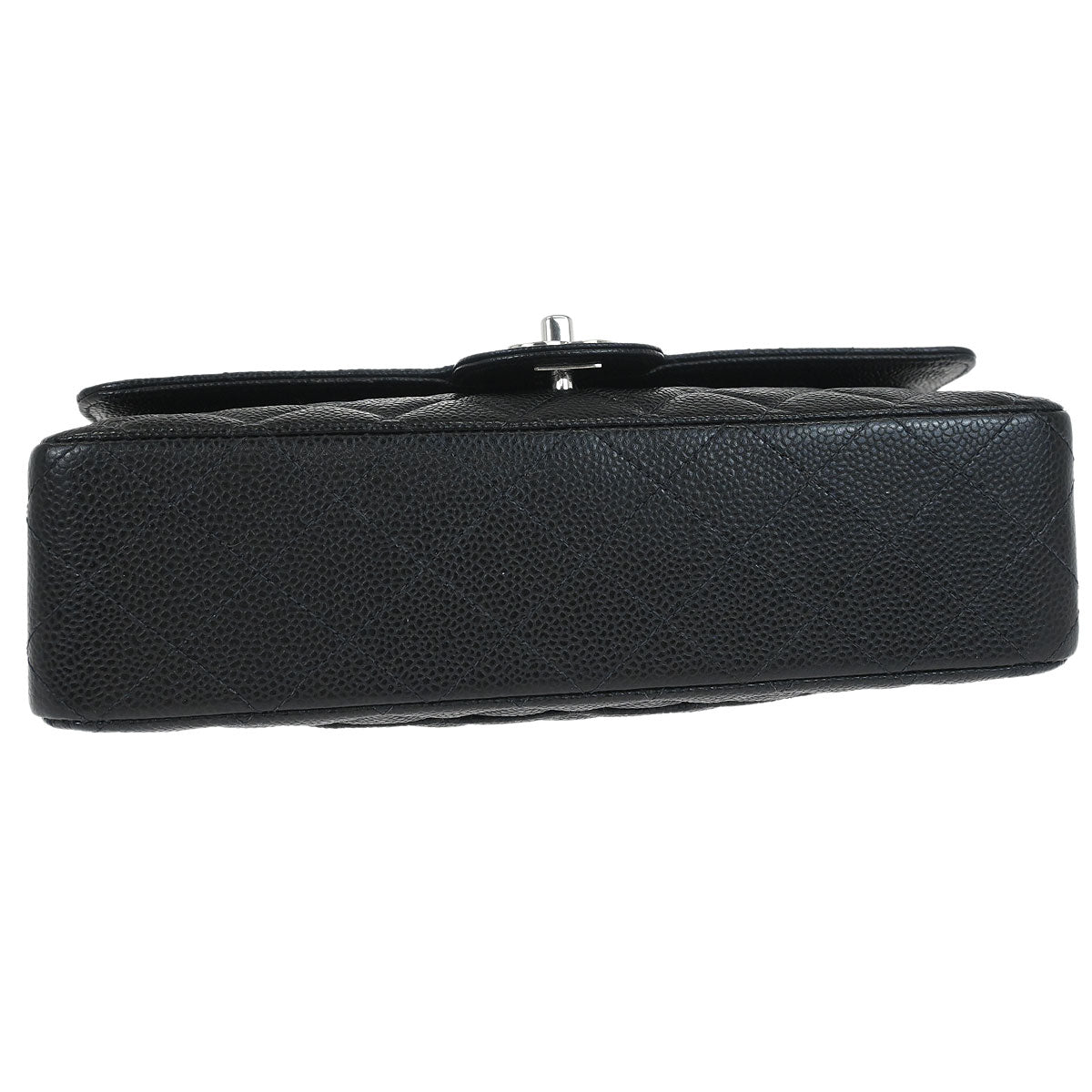 Chanel 2000-2002 Black Caviar Skin Medium Classic Double Flap Shoulder Bag