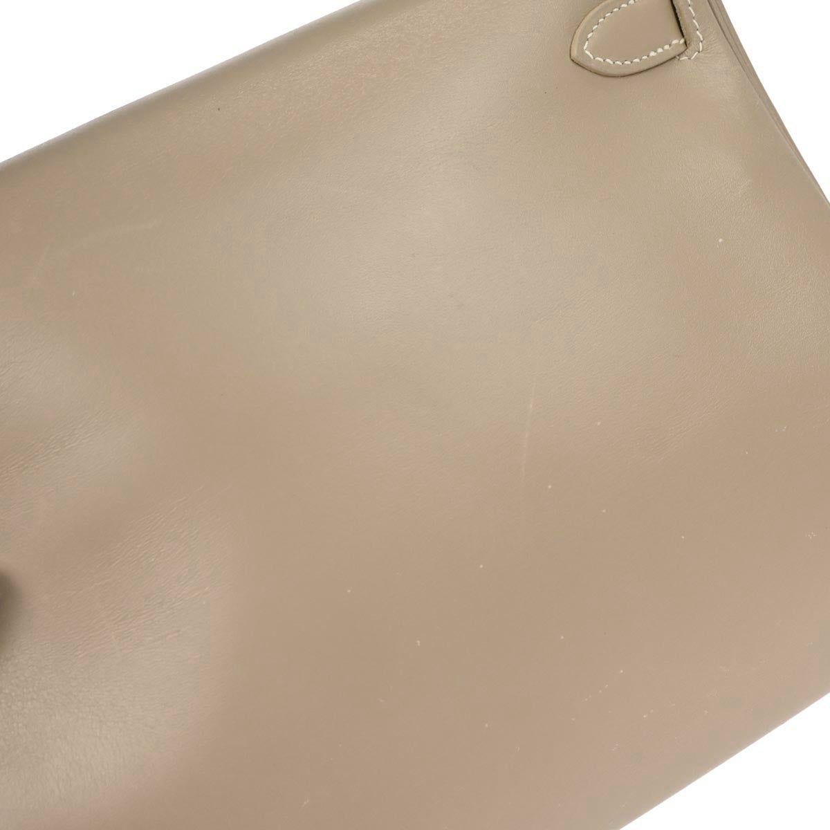 Hermes Gris Tourterelle Box Calf Kelly 28 Retourne 2way Shoulder Handbag