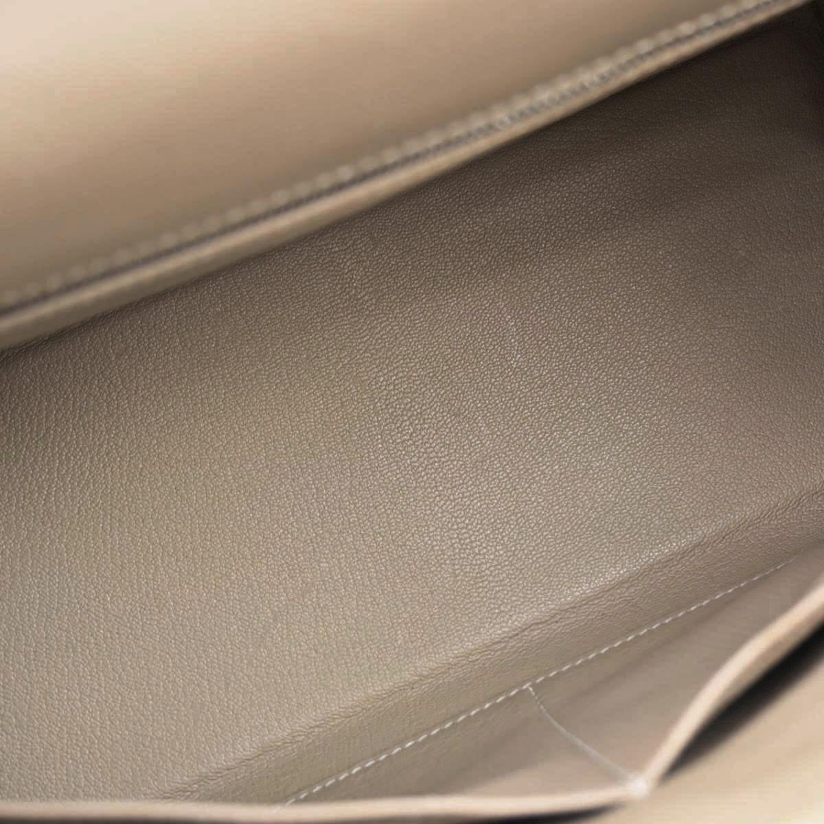 Hermes Gris Tourterelle Box Calf Kelly 28 Retourne 2way Shoulder Handbag