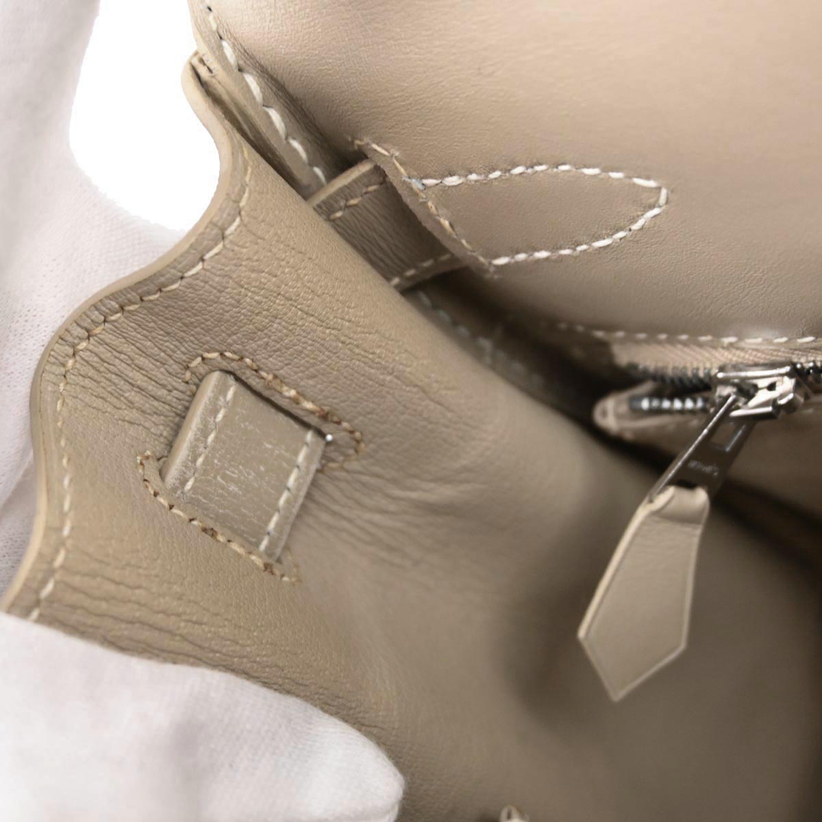 Hermes Gris Tourterelle Box Calf Kelly 28 Retourne 2way Shoulder Handbag