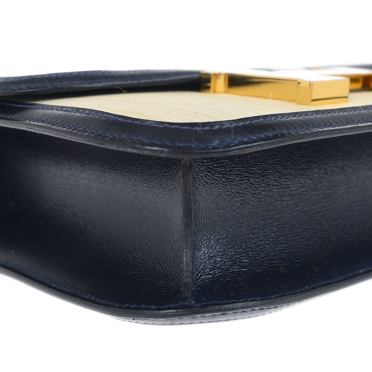 Hermes Natural Navy Crinoline Box Calf Constance 23 Shoulder Bag