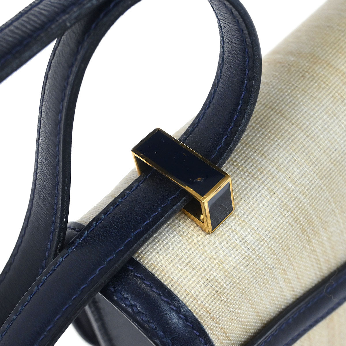 Hermes Natural Navy Crinoline Box Calf Constance 23 Shoulder Bag