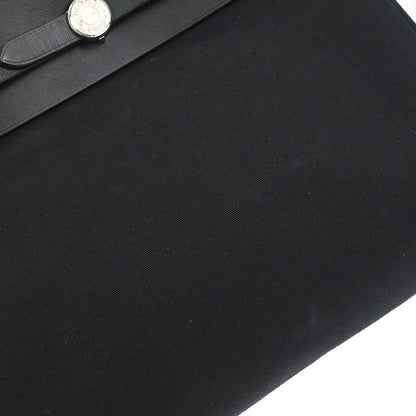 Hermes Black Toile Officier Herbag a Dos 2 in 1 Backpack