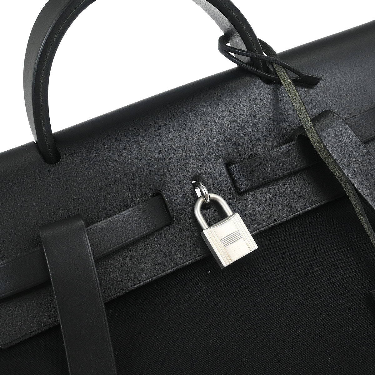 Hermes Black Toile Officier Herbag a Dos 2 in 1 Backpack