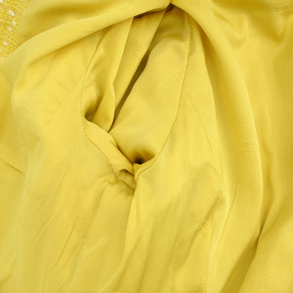 Chanel 1997 Setup Suit Jacket Skirt Tweed Yellow #36