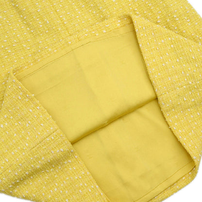 Chanel 1997 Setup Suit Jacket Skirt Tweed Yellow #36