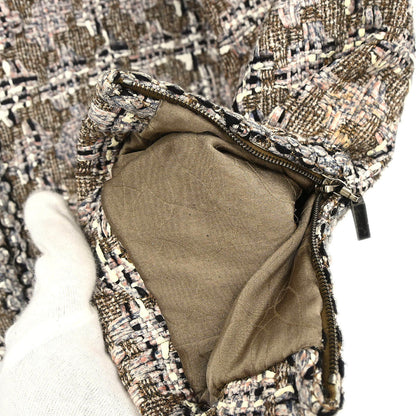 Chanel 2003 Zip Up Tweed Jacket Brown #38