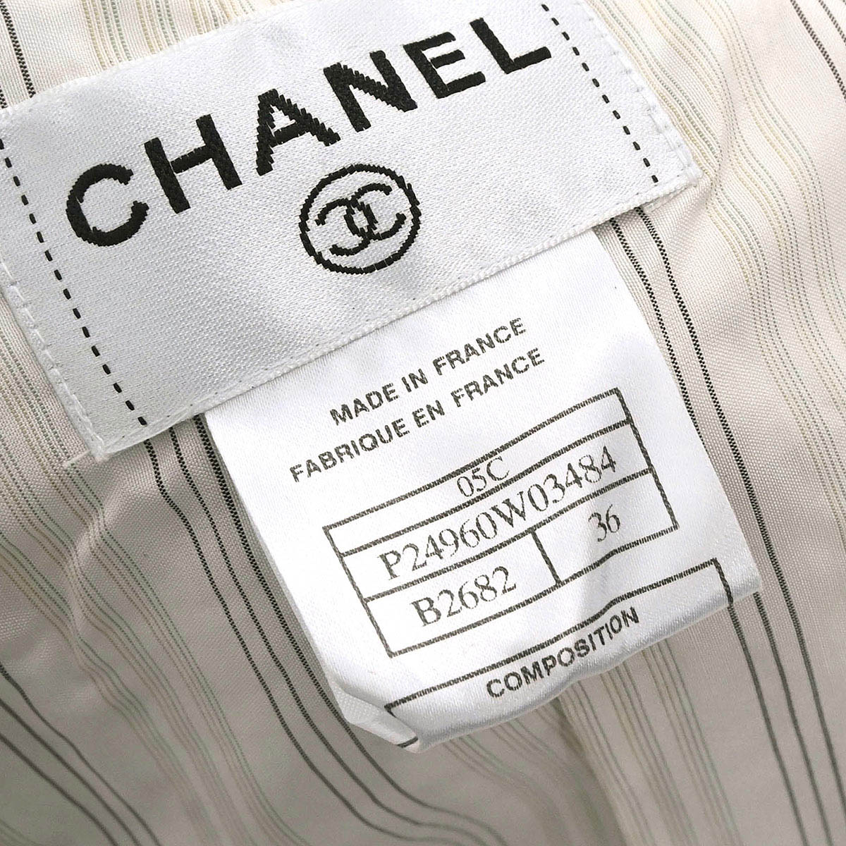 Chanel 2005 Collarless Single Breasted Tweed Jacket Light Blue #36
