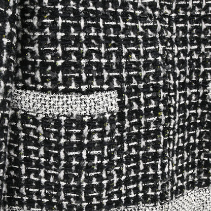 Chanel 2017-2018 Collarless Zip Up Tweed Jacket Black #44