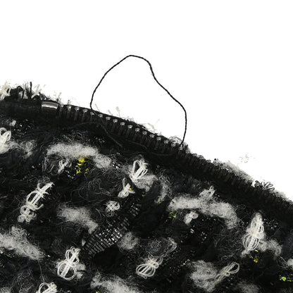 Chanel 2017-2018 Collarless Zip Up Tweed Jacket Black #44