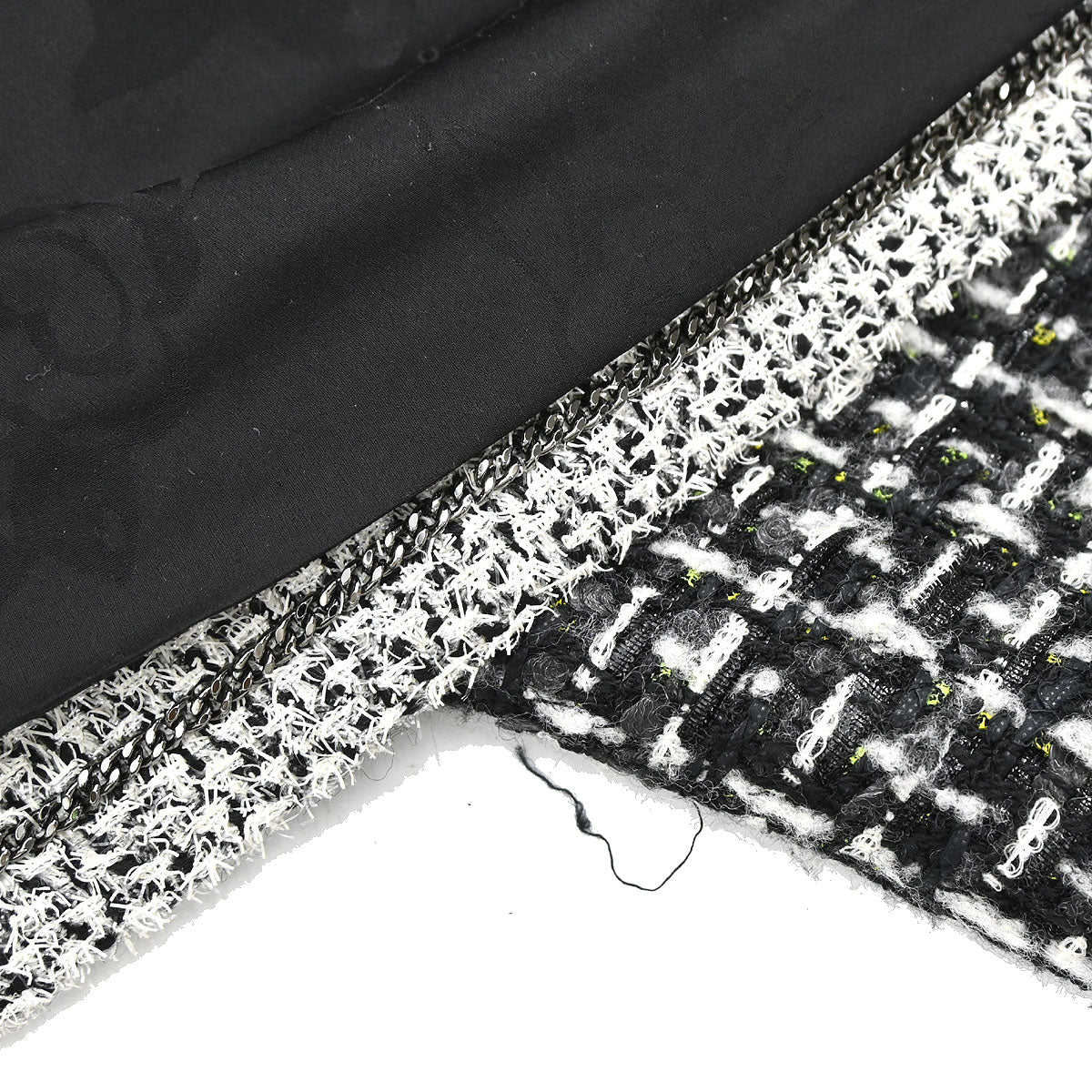 Chanel 2017-2018 Collarless Zip Up Tweed Jacket Black #44