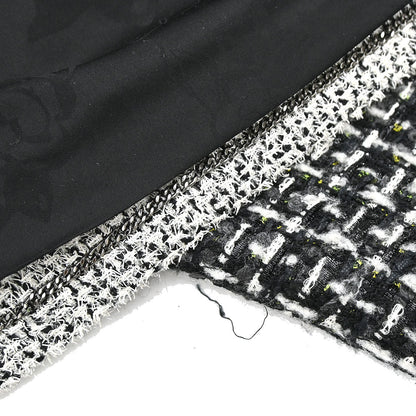 Chanel 2017-2018 Collarless Zip Up Tweed Jacket Black #44