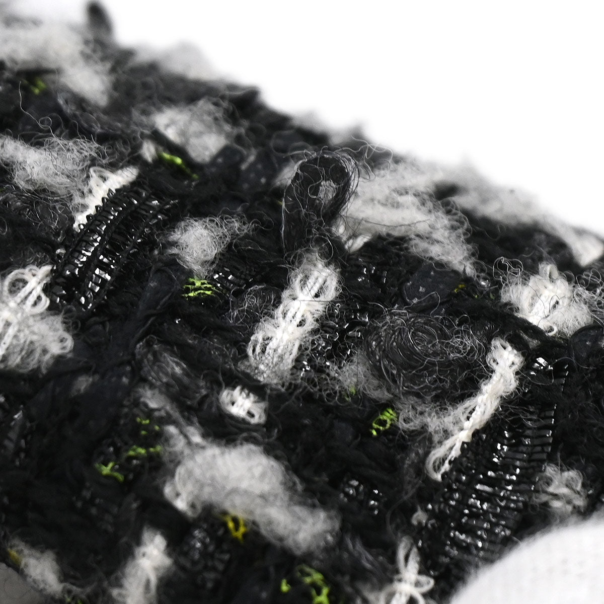 Chanel 2017-2018 Collarless Zip Up Tweed Jacket Black #44