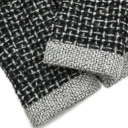 Chanel 2017-2018 Collarless Zip Up Tweed Jacket Black #44