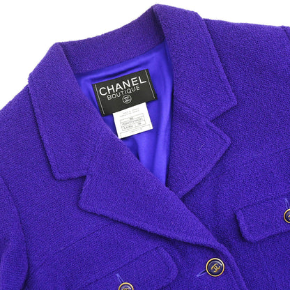 Chanel 1995 Setup Suit Jacket Skirt Purple #38