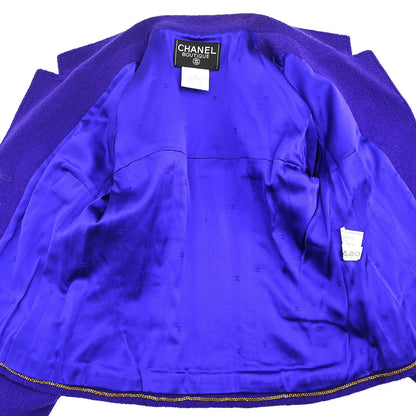 Chanel 1995 Setup Suit Jacket Skirt Purple #38