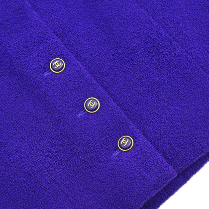 Chanel 1995 Setup Suit Jacket Skirt Purple #38