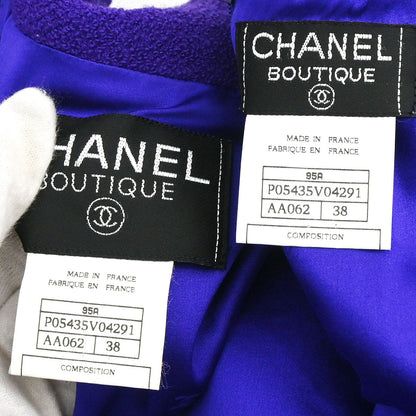Chanel 1995 Setup Suit Jacket Skirt Purple #38