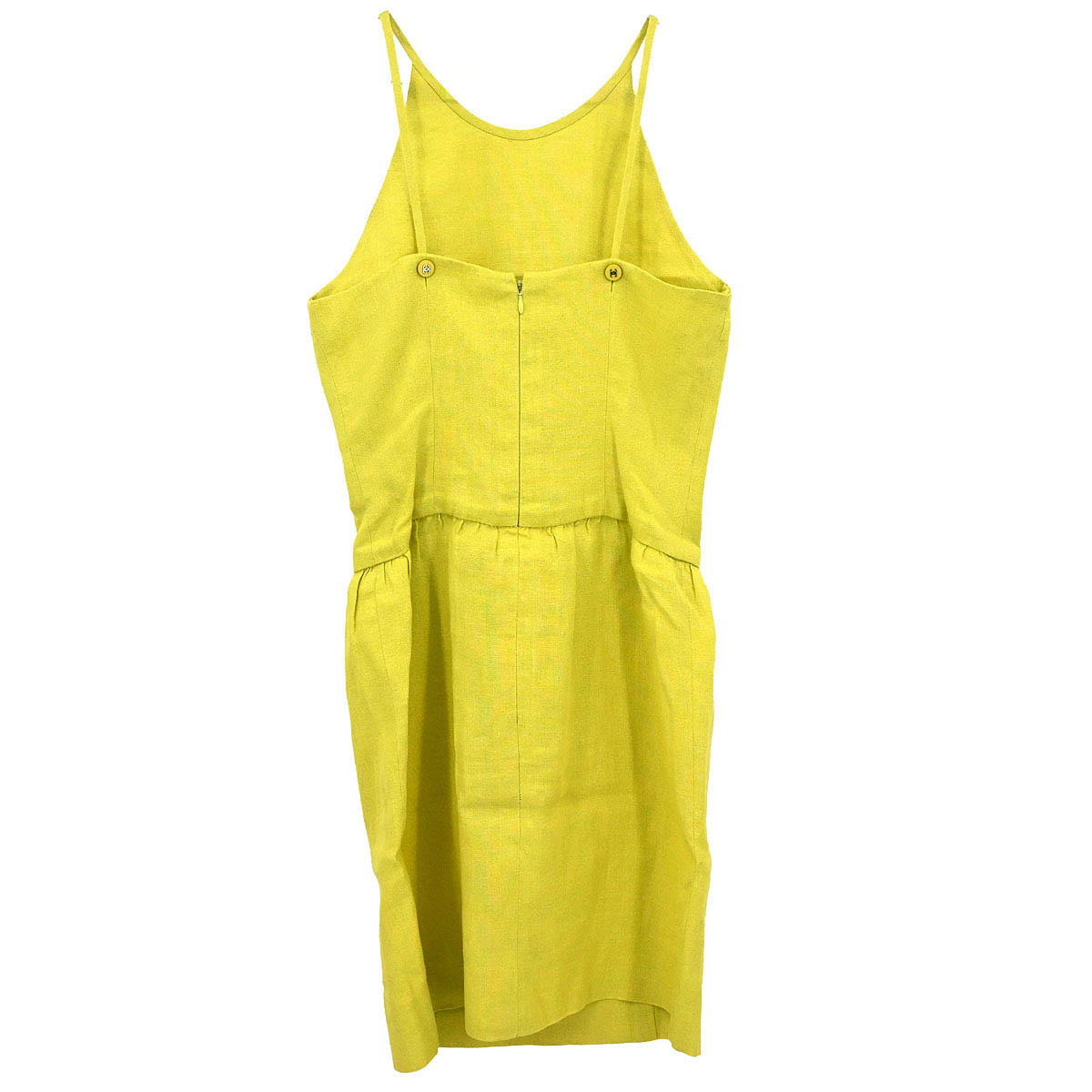 Chanel 1996 Setup Suit Jacket Sleeveless Dress Yellow #34