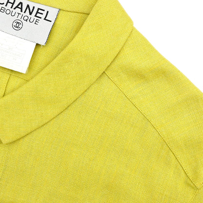 Chanel 1996 Setup Suit Jacket Sleeveless Dress Yellow #34