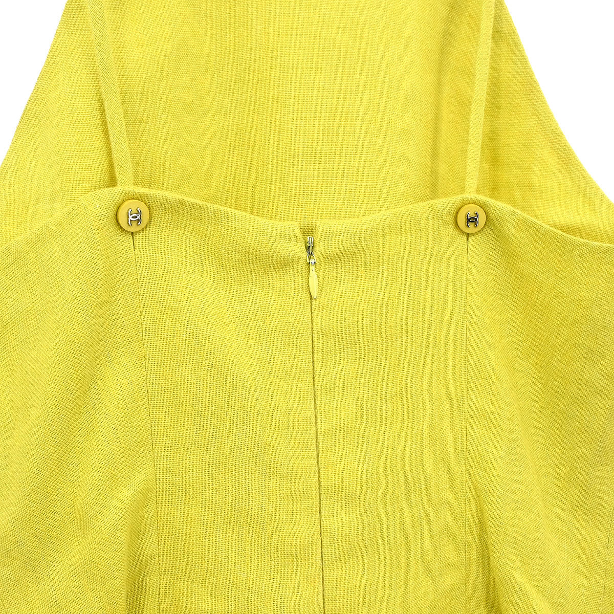 Chanel 1996 Setup Suit Jacket Sleeveless Dress Yellow #34