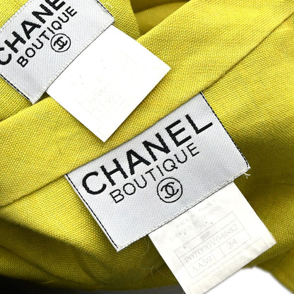 Chanel 1996 Setup Suit Jacket Sleeveless Dress Yellow #34