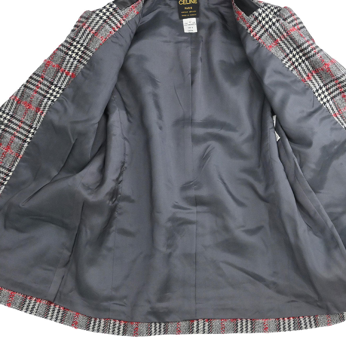 Celine Setup Suit Jacket Skirt Gray #42