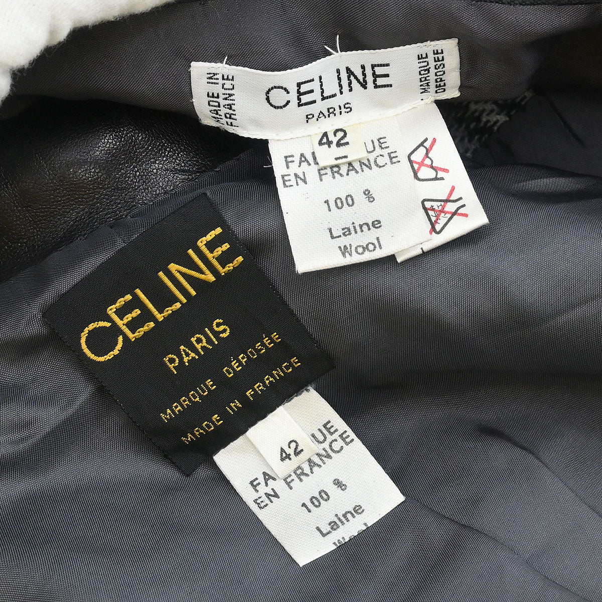 Celine Setup Suit Jacket Skirt Gray #42