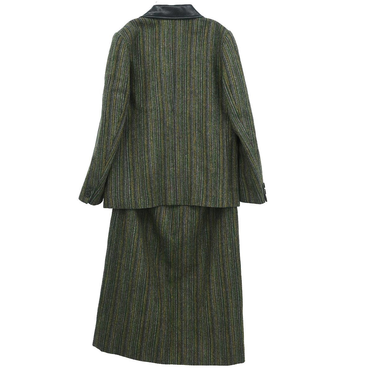 Celine Setup Suit Jacket Skirt Green #42