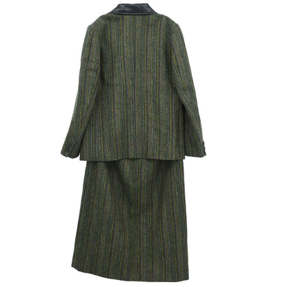 Celine Setup Suit Jacket Skirt Green #42