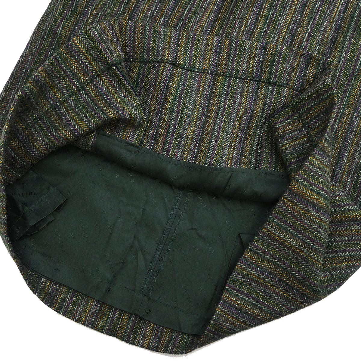 Celine Setup Suit Jacket Skirt Green #42