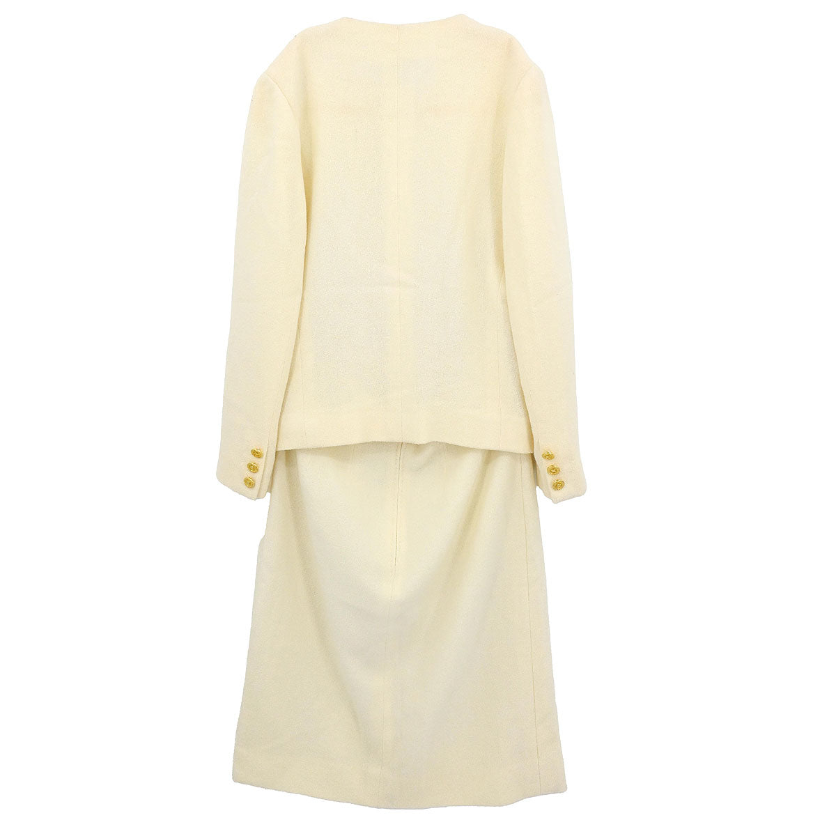 Celine Setup Suit Jacket Skirt Ivory #44