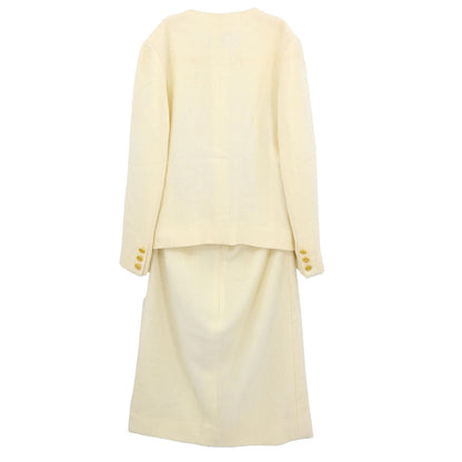Celine Setup Suit Jacket Skirt Ivory #44