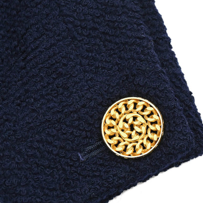 Chanel 1994 Single Breasted Collarless Jacket Navy #40