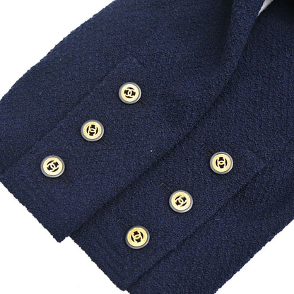 Chanel 1991 Setup Suit Jacket Skirt Navy #42