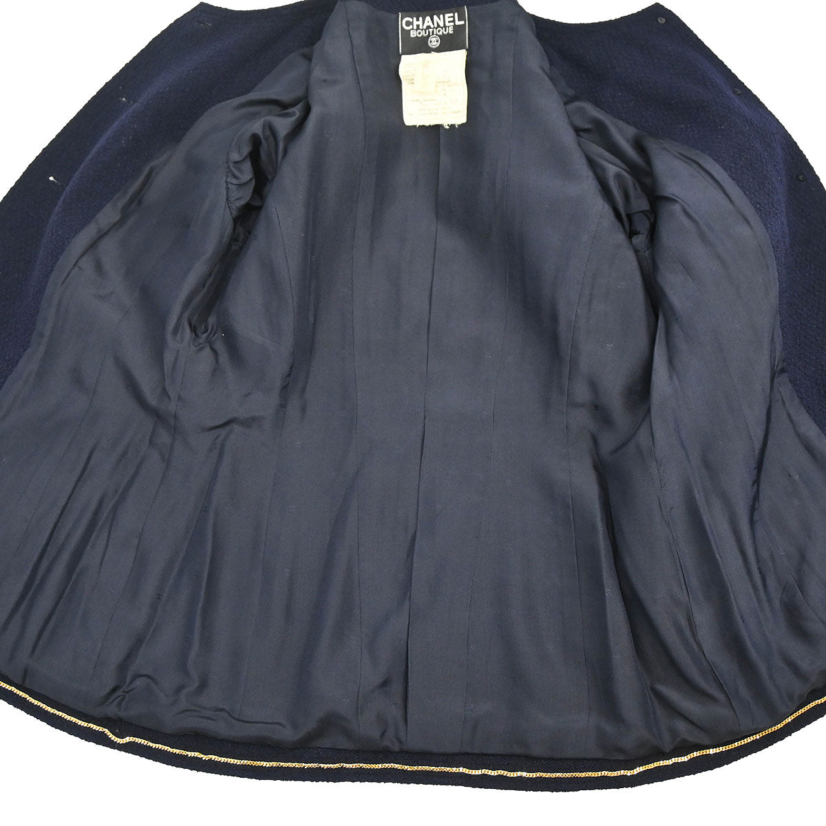 Chanel 1991 Setup Suit Jacket Skirt Navy #42